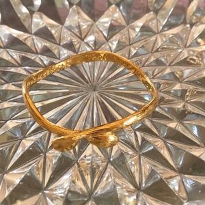 COPY - Sophia & Chloe Gold Brushed Bangle with Inscription, Size Medium/Large